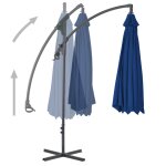 Vidaxl parasol dport avec mt en acier 250x250 cm azur