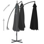 Vidaxl parasol dport avec mt en acier 250x250 cm noir