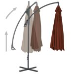 Vidaxl parasol dport avec mt en acier 250x250 cm terre cuite