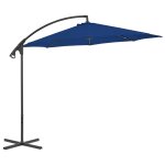 Vidaxl parasol dport avec mt en acier 300 cm bleu azur
