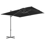 Vidaxl parasol dport avec mt en acier noir 250x250 cm