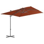 Vidaxl parasol dport avec mt en acier terre cuite 250x250 cm