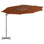 Vidaxl parasol dport avec mt en acier terre cuite 300 cm