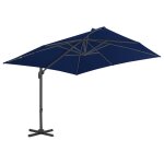 Vidaxl parasol dport avec mt en aluminium 3x3 m bleu azur