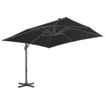 Vidaxl parasol dport avec mt en aluminium 3x3 m noir