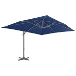 Vidaxl parasol dport avec mt en aluminium 4x3 m bleu azur