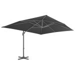 Vidaxl parasol dport avec mt en aluminium 4x3 m noir