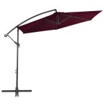 Vidaxl parasol dport avec mt en aluminium bordeaux 300 cm