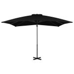 Vidaxl parasol dport et mt en aluminium noir 250x250 cm