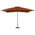 Vidaxl parasol dport avec mt en aluminium terre cuite 250x250 cm