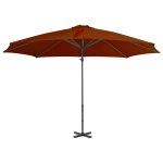 Vidaxl parasol dport avec mt en aluminium terre cuite 300 cm