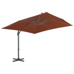 Vidaxl parasol dport avec mt en aluminium terre cuite 400x300 cm