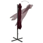 Vidaxl parasol dport avec mt et lumires led rouge bordeaux 300 cm