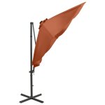 Vidaxl parasol dport avec mt et lumires led terre cuite 300 cm