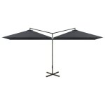 Vidaxl parasol double avec m�t en acier anthracite 600x300 cm