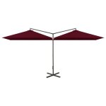 Vidaxl parasol double avec mât en acier rouge bordeaux 600x300 cm Vidaxl parasol double avec mât en acier rouge bordeaux 600x300 cm