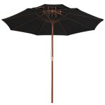 Vidaxl parasol double avec mt en bois noir 270 cm