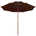 Vidaxl parasol double avec mât en bois terre cuite 270 cm Vidaxl parasol double avec mât en bois terre cuite 270 cm