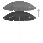 Vidaxl parasol d'extrieur avec mt en acier anthracite 180 cm