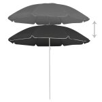 Vidaxl parasol d'extrieur avec mt en acier anthracite 180 cm