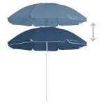 Vidaxl parasol d'extrieur avec mt en acier bleu 180 cm