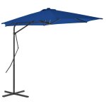 Vidaxl parasol d'extrieur avec mt en acier bleu 300x230 cm