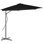 Vidaxl parasol d'extrieur avec mt en acier noir 300x230 cm