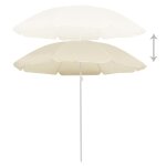Vidaxl parasol d'extrieur avec mt en acier sable 180 cm
