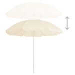 Vidaxl parasol d'extrieur avec mt en acier sable 180 cm