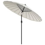 Vidaxl parasol d'extrieur et mt avec aluminium 270 cm blanc sable