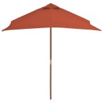 Vidaxl parasol d'ext�rieur avec m�t en bois 150 x 200 cm terre cuite