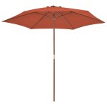 Vidaxl parasol d'ext�rieur avec m�t en bois 270 cm terre cuite