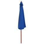 Vidaxl parasol d'ext�rieur avec m�t en bois 350 cm bleu