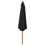 Vidaxl parasol d'ext�rieur avec m�t en bois 350 cm noir