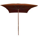 Vidaxl parasol d'extérieur avec mât en bois terre cuite 200x300 cm Vidaxl parasol d'extérieur avec mât en bois terre cuite 200x300 cm