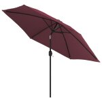 Vidaxl parasol d'extrieur avec mt mtallique bordeaux 300 cm