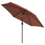 Vidaxl parasol d'extrieur avec mt mtallique terre cuite 300 cm