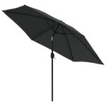 Vidaxl parasol d'extrieur avec poteau en mtal 300 cm anthracite