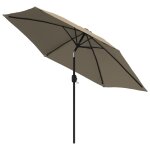 Vidaxl parasol d'extrieur avec poteau en mtal 300 cm taupe
