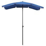 Vidaxl parasol de jardin avec mt 200x130 cm bleu azur