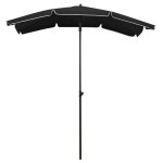 Vidaxl parasol de jardin avec m�t 200x130 cm noir