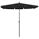Vidaxl parasol de jardin avec mt 210x140 cm noir