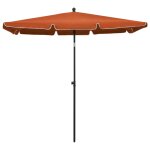Vidaxl parasol de jardin avec mt 210x140 cm terre cuite
