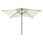 Vidaxl parasol avec led et mt en acier sable 2x3 m