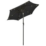 Vidaxl parasol avec lumires led noir 200x211 cm aluminium