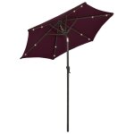 Vidaxl parasol avec lumires led rouge bordeaux 200x211 cm aluminium