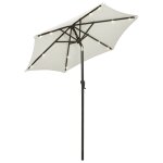 Vidaxl parasol avec lumires led sable 200x211 cm aluminium
