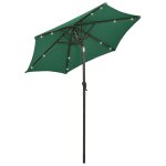 Vidaxl parasol avec lumires led vert 200x211 cm aluminium
