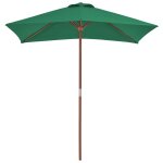 Vidaxl parasol avec mt en bois 150 x 200 cm vert