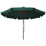 Vidaxl parasol avec mt en bois 330 cm vert